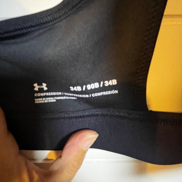 SOLD Sports Bra Black Front Zip Racerback Medium Support Workout 34B - Picture 6 of 7